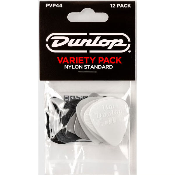 Jim Dunlop Nylon Max-Grip Standard Guitar Plectrum, 12-Pick Player Pack