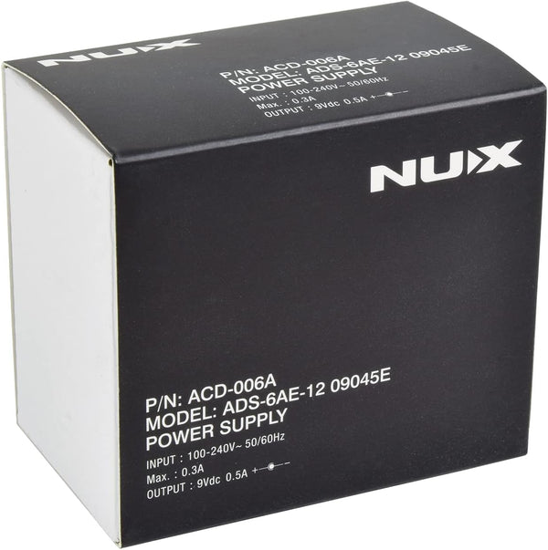 NUX ACD-006A | Power supply unit for Guitar Effects Pedals | 9Vdc 500mA,Black