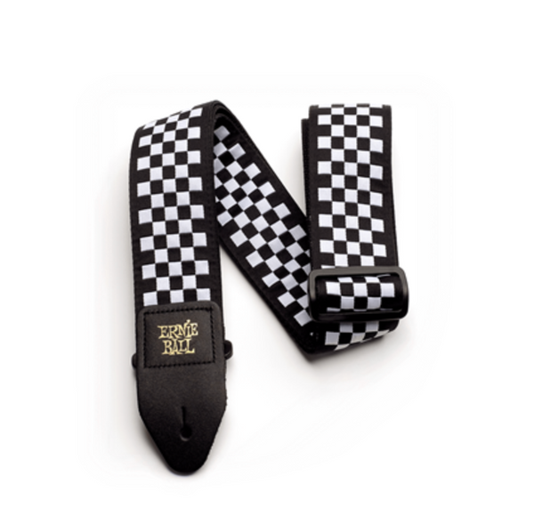ERNIE BALL STRAP JACQUARD BLACK AND WHITE CHECKERED