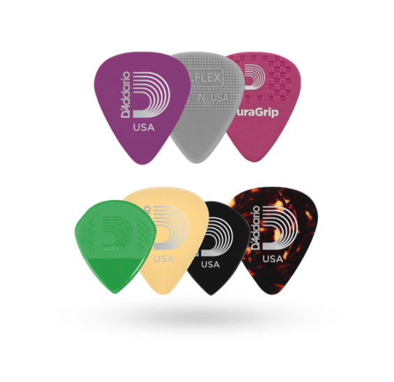 D'Addario Assorted Guitar Picks, 7-pack, Medium