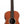 Acoustic guitar with a wooden finish on a white background