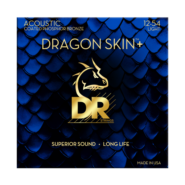 DR Strings Dragon Skin+ Phosphor Bronze Acoustic Guitar Light