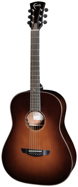 Acoustic guitar with a sunburst finish on a white background