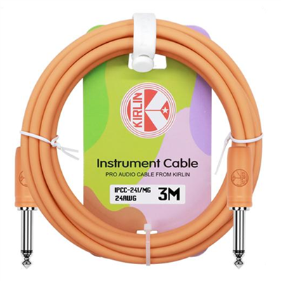 KIRLIN PASTELPOP GUITAR CABLE 10FT MANGO GLOW