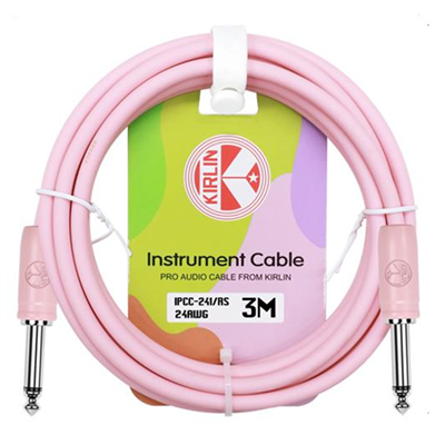 KIRLIN PASTELPOP GUITAR CABLE 10FT ROSE SORBET
