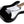 Black electric guitar on a white background