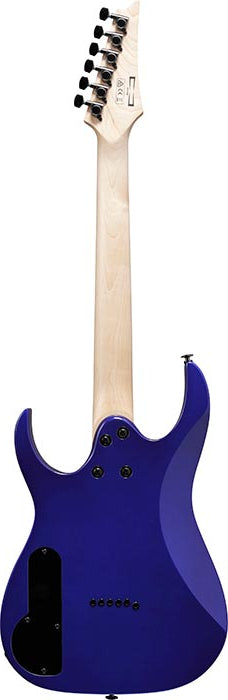 Blue electric guitar with a white background